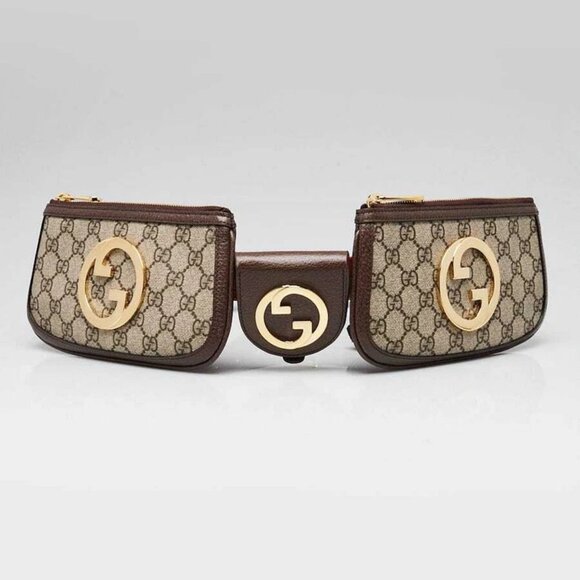 Gucci Beige/Ebony GG Coated Canvas/Leather Blondie Mini Belt Bag - Picture 1 of 12